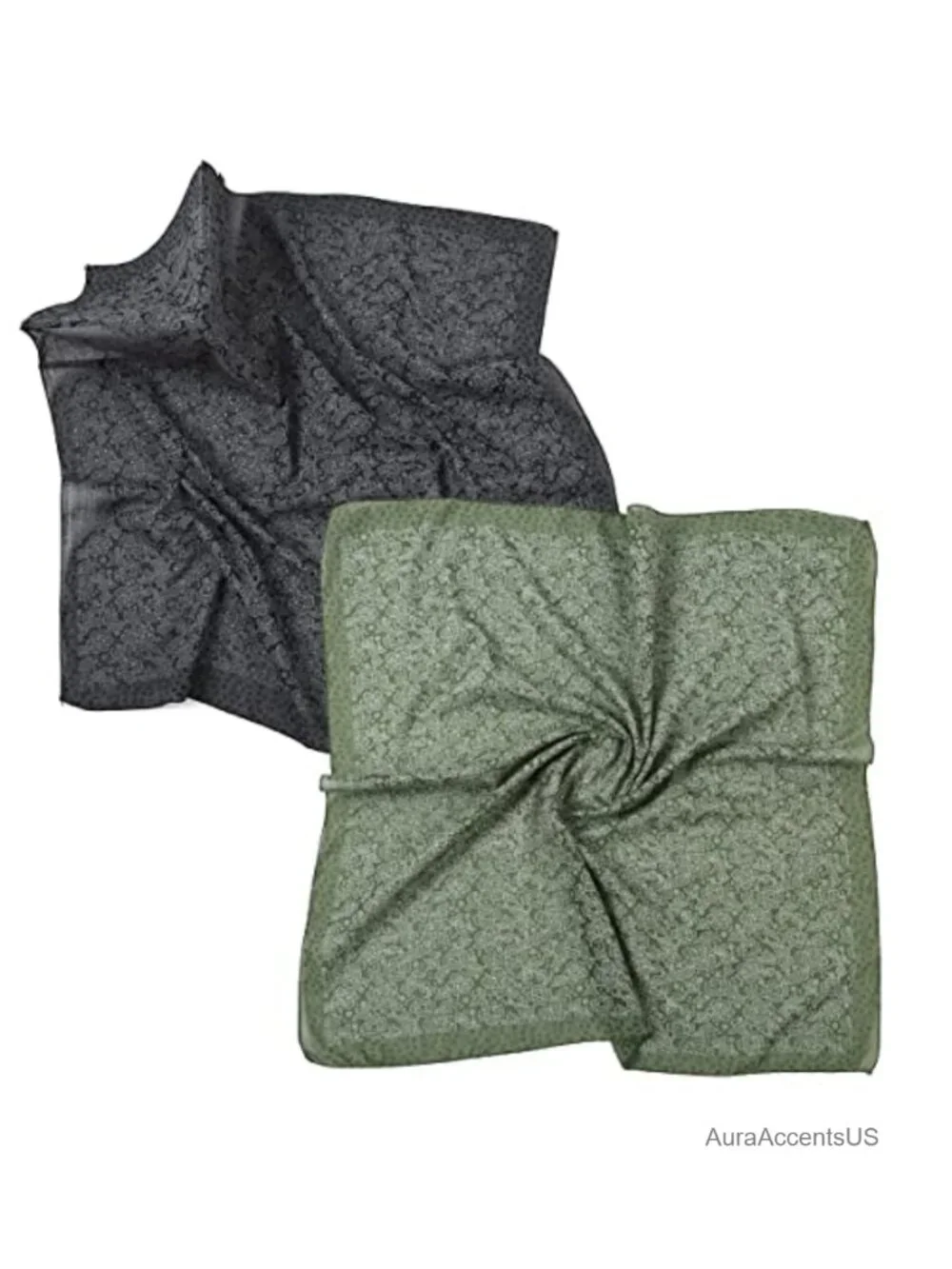 2-Pack Cotton Blend Medium Square Scarf Head Scarf Hair Wrap Neck Scarf